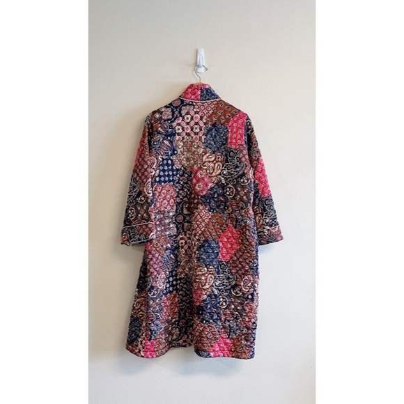 Kilo Brava Pink Blue Patchwork Quilted Midi Robe M - Picture 4 of 10